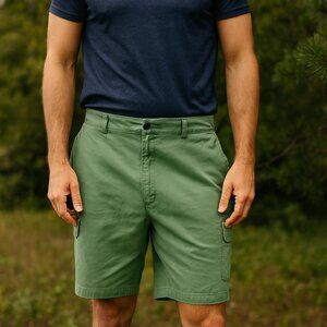 Caribbean Joe Cargo Green Button Pocket Golf Resort Preppy Beach Shorts‎ Men 34